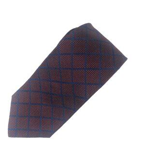 Faconnable Tie Men's Burgundy Diamonds 100% Silk Necktie Handmade In France